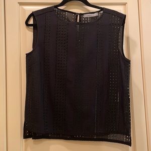 MARELLA navy eyelet top